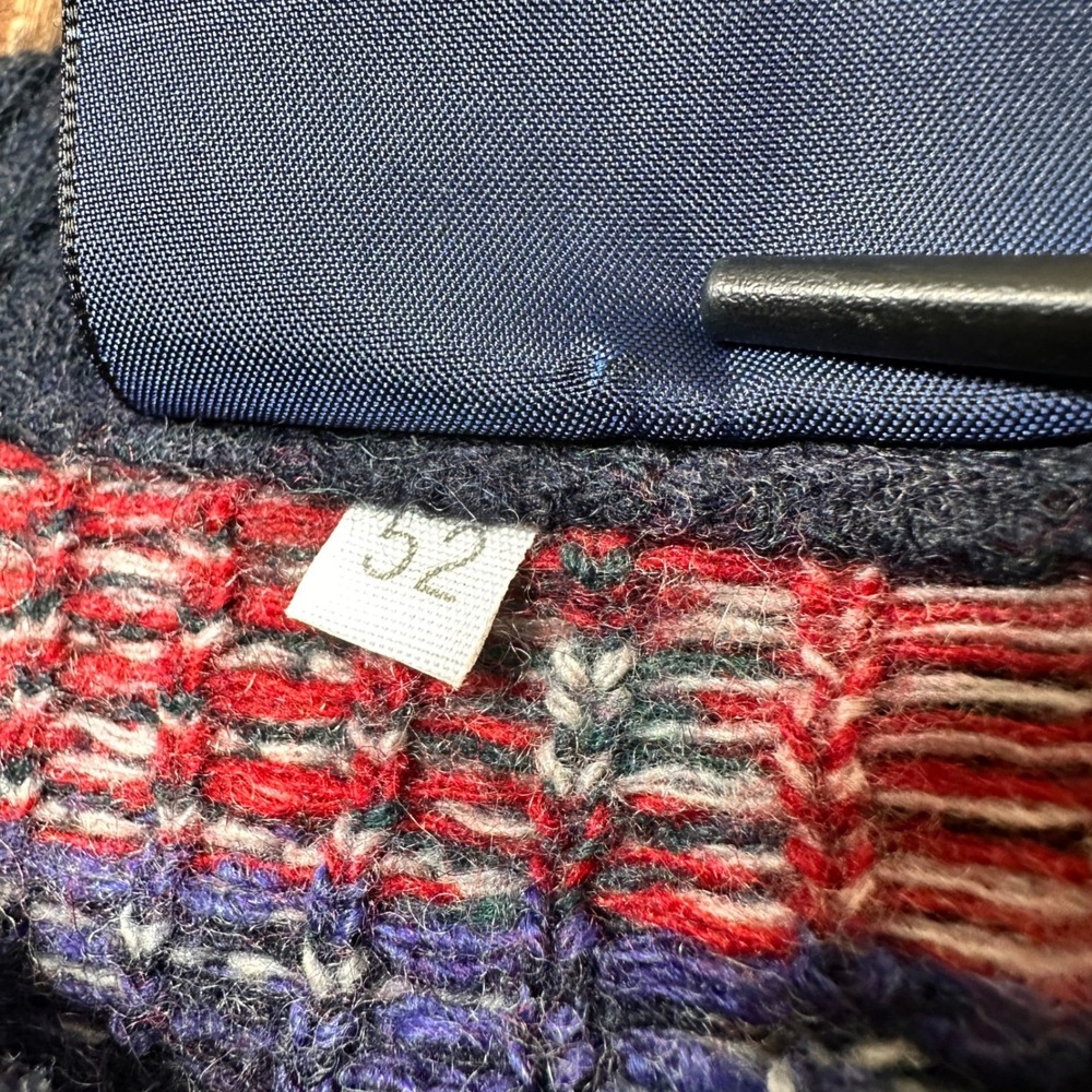 Vtg Italy Made Sweater Quattro Castella Men 52 Multicolor Geometric Pattern Wool - Picture 5 of 9